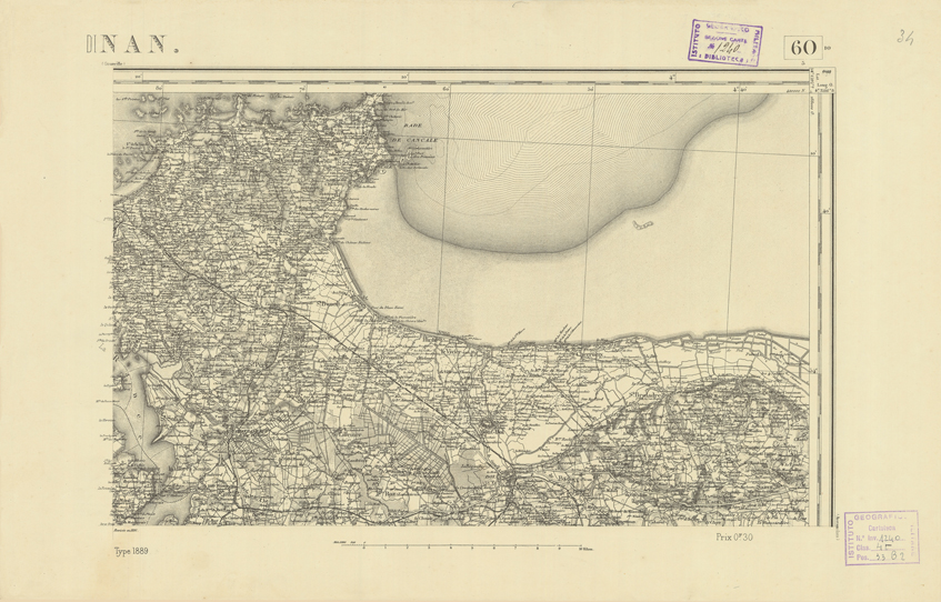 (N:21856) CARTE DE FRANCE - DINAN (B0018443) Carte e stampe antiche: riproduzione a colori su carta (formato A2)