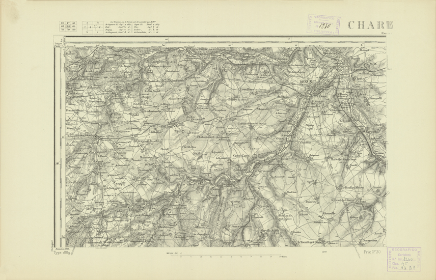 (N:21871) CARTE DE FRANCE - CHARTRES (B0018458) Carte e stampe antiche: riproduzione a colori su carta (formato A2)