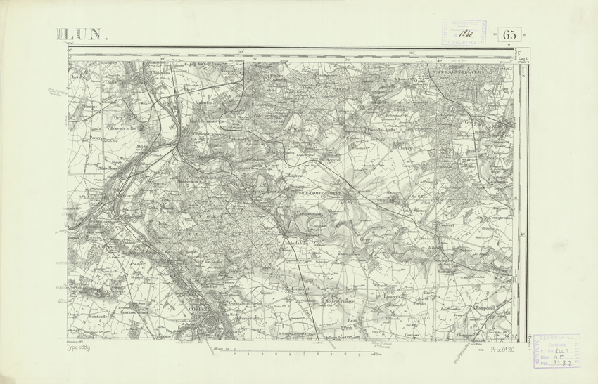 (N:21877) CARTE DE FRANCE - MELUN (B0018464) Carte e stampe antiche: riproduzione a colori su carta (formato A2)