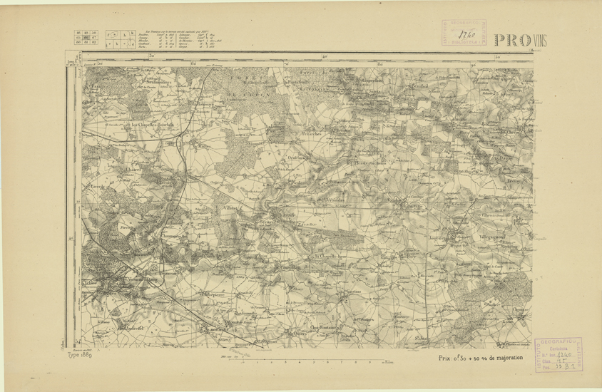 (N:21878) CARTE DE FRANCE - PROVINS (B0018465) Carte e stampe antiche: riproduzione a colori su carta (formato A2)