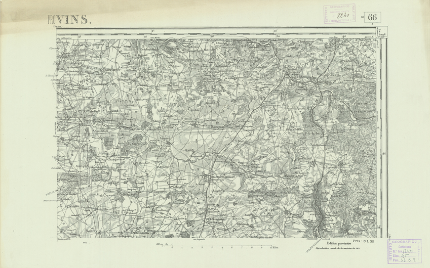 (N:21879) CARTE DE FRANCE - PROVINS (B0018466) Carte e stampe antiche: riproduzione a colori su carta (formato A2)