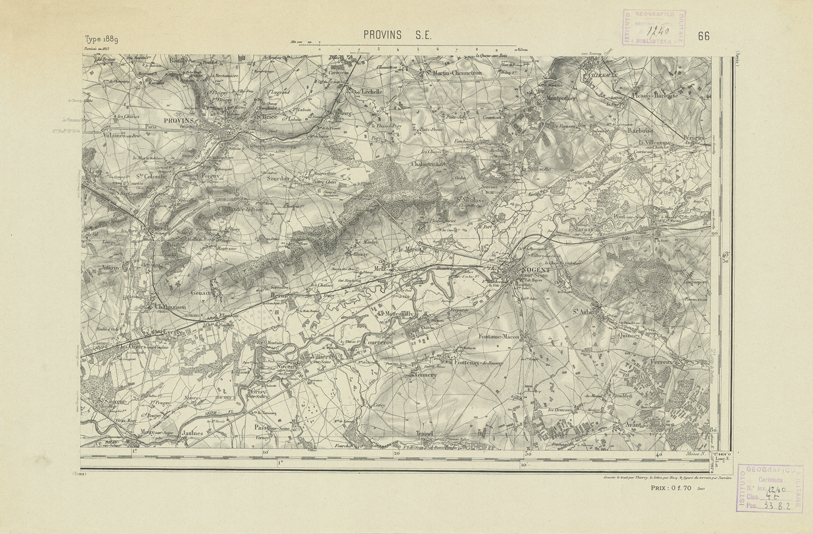 (N:21880) CARTE DE FRANCE - PROVINS S.E. (B0018467) Carte e stampe antiche: riproduzione a colori su carta (formato A2)