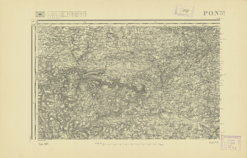 (N:21908) CARTE DE FRANCE - PONTIVY (B0018495) Carte e stampe antiche: riproduzione a colori su carta (formato A2)
