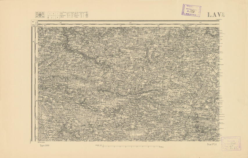 (N:21916) CARTE DE FRANCE - LAVAL (B0018503) Carte e stampe antiche: riproduzione a colori su carta (formato A2)