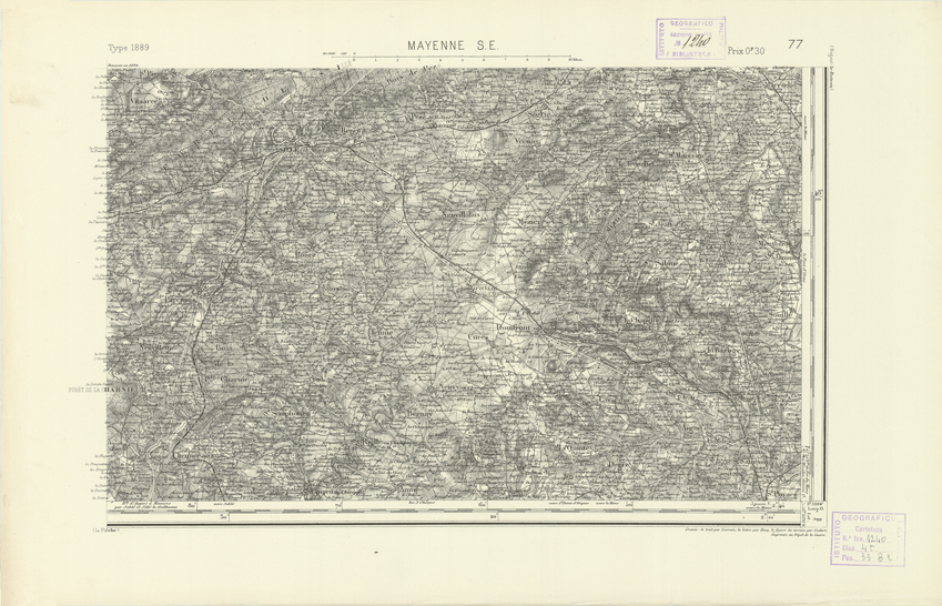 (N:21922) CARTE DE FRANCE - MAYENNE S.E. (B0018509) Carte e stampe antiche: riproduzione a colori su carta (formato A2)