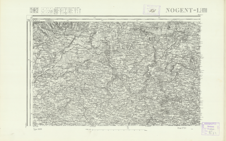 (N:21924) CARTE DE FRANCE - NOGENT-LE-ROTROU (B0018511) Carte e stampe antiche: riproduzione a colori su carta (formato A2)