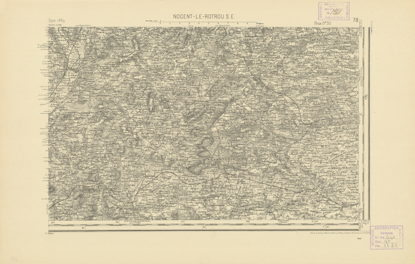 (N:21926) CARTE DE FRANCE - NOGENT-LE-ROTROU S.E. (B0018513) Carte e stampe antiche: riproduzione a colori su carta (formato A2)