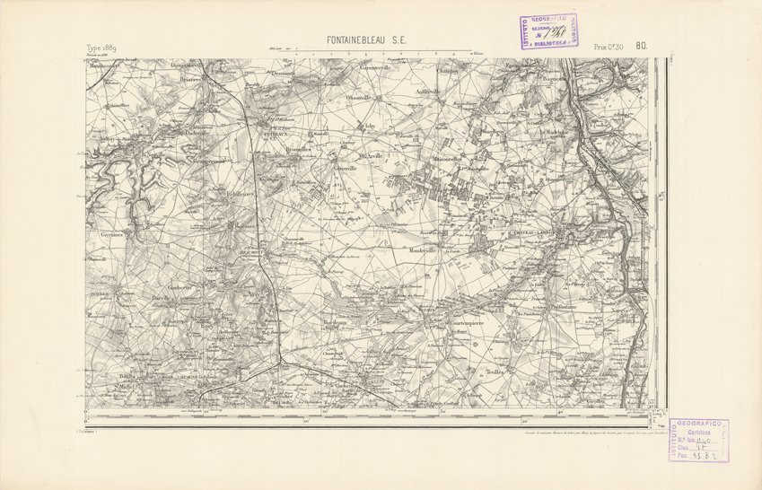(N:21934) CARTE DE FRANCE - FONTAINEBLEAU S.E. (B0018521) Carte e stampe antiche: riproduzione a colori su carta (formato A2)