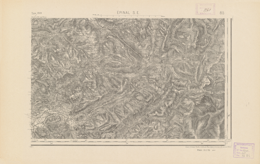 (N:21954) CARTE DE FRANCE - EPINAL S.E. (B0018541) Carte e stampe antiche: riproduzione a colori su carta (formato A2)