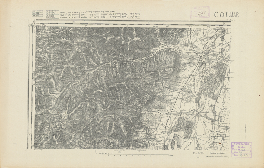 (N:21956) CARTE DE FRANCE - COLMAR (B0018543) Carte e stampe antiche: riproduzione a colori su carta (formato A2)