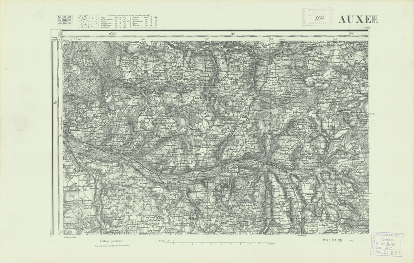 (N:21991) CARTE DE FRANCE - AUXERRE (B0018578) Carte e stampe antiche: riproduzione a colori su carta (formato A2)