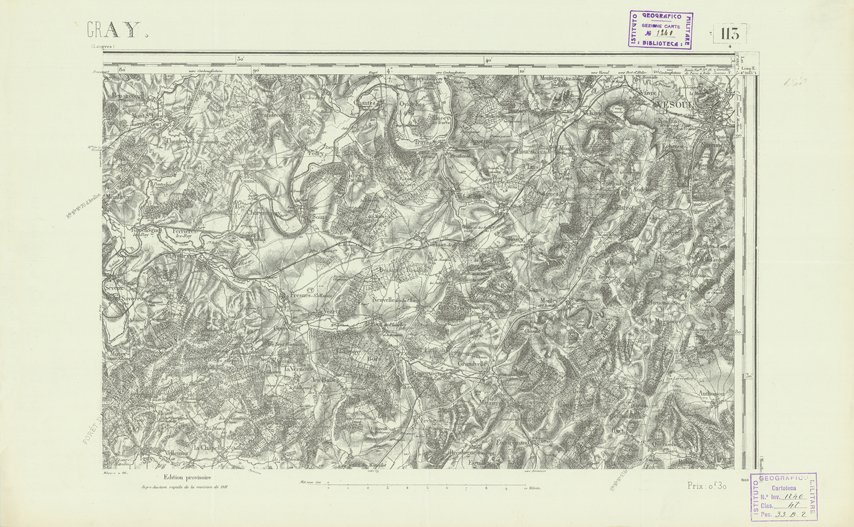 (N:22056) CARTE DE FRANCE - GRAY (B0018643) Carte e stampe antiche: riproduzione a colori su carta (formato A2)