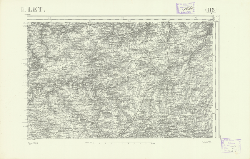 (N:22072) CARTE DE FRANCE - CHOLET (B0018659) Carte e stampe antiche: riproduzione a colori su carta (formato A2)
