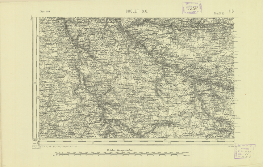 (N:22074) CARTE DE FRANCE - CHOLET S.O. (B0018661) Carte e stampe antiche: riproduzione a colori su carta (formato A2)