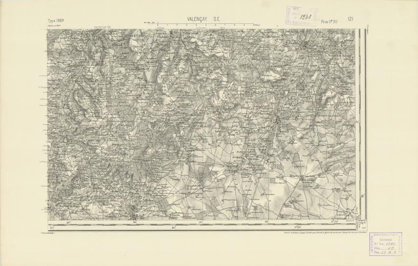 (N:22085) CARTE DE FRANCE - VALENCAY S.E. (B0018672) Carte e stampe antiche: riproduzione a colori su carta (formato A2)