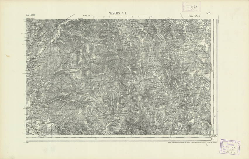 (N:22094) CARTE DE FRANCE - NEVERS S.E. (B0018679) Carte e stampe antiche: riproduzione a colori su carta (formato A2)