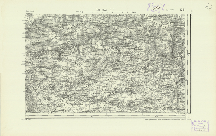 (N:22116) CARTE DE FRANCE - PALLUAU S.E. (B0018701) Carte e stampe antiche: riproduzione a colori su carta (formato A2)