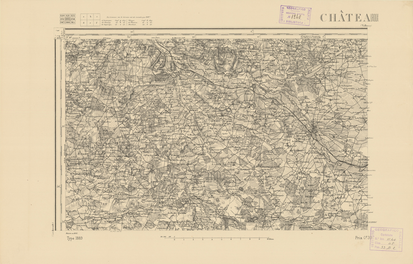 (N:22130) CARTE DE FRANCE - CHATEAROUX (B0018715) Carte e stampe antiche: riproduzione a colori su carta (formato A2)