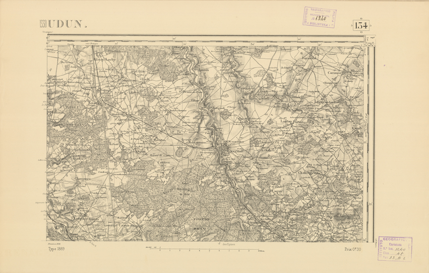 (N:22134) CARTE DE FRANCE - ISSOUDUN (B0018720) Carte e stampe antiche: riproduzione a colori su carta (formato A2)