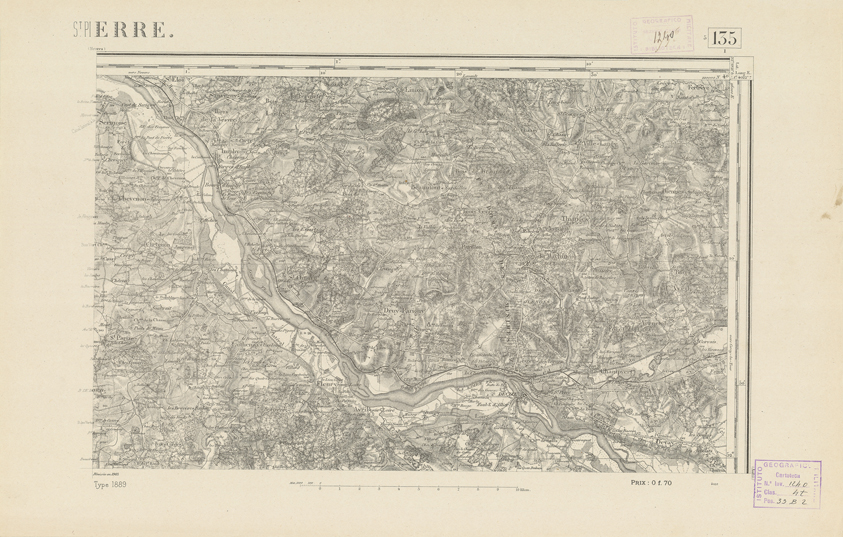 (N:22138) CARTE DE FRANCE - ST. PIERRE (B0018724) Carte e stampe antiche: riproduzione a colori su carta (formato A2)