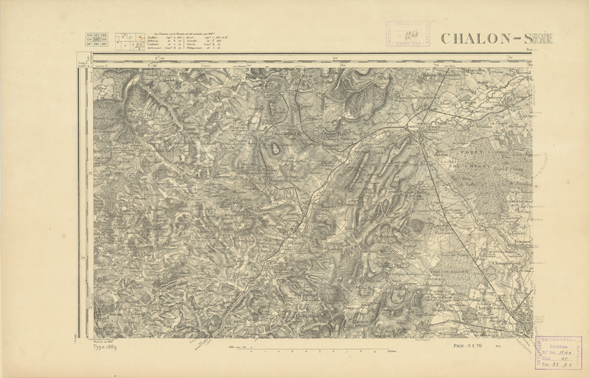 (N:22145) CARTE DE FRANCE - CHALON-SUR-SAONE (B0018731) Carte e stampe antiche: riproduzione a colori su carta (formato A2)