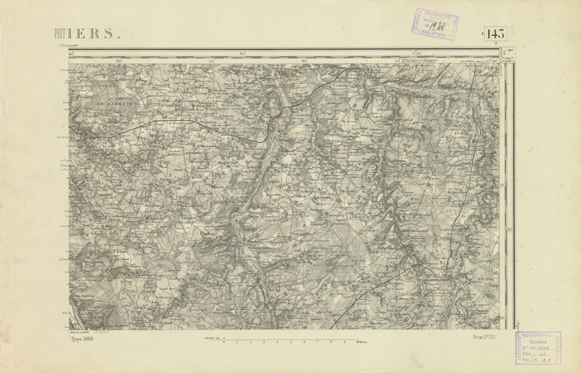 (N:22165) CARTE DE FRANCE - POITIERS (B0018752) Carte e stampe antiche: riproduzione a colori su carta (formato A2)