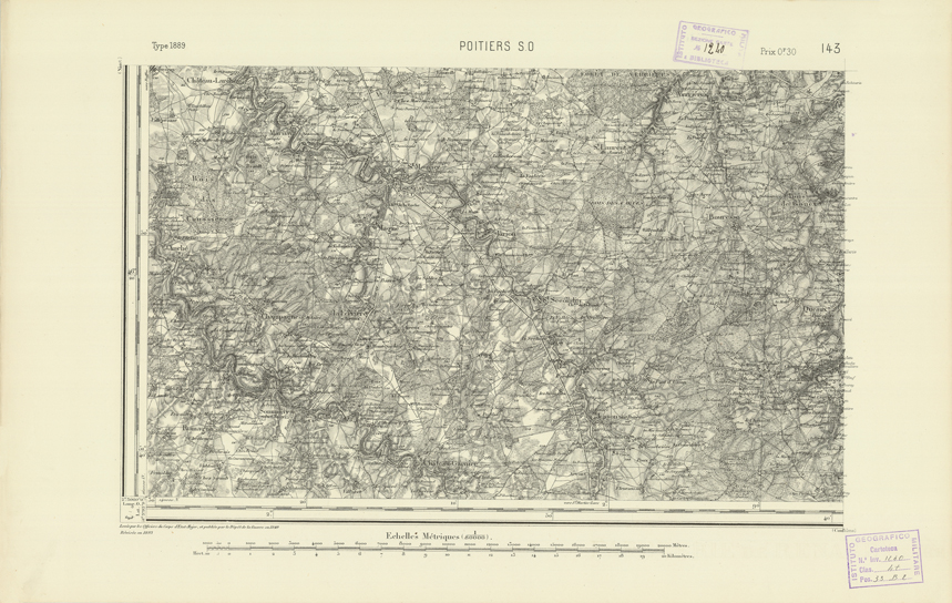 (N:22167) CARTE DE FRANCE - POITIERS S.O. (B0018754) Carte e stampe antiche: riproduzione a colori su carta (formato A2)
