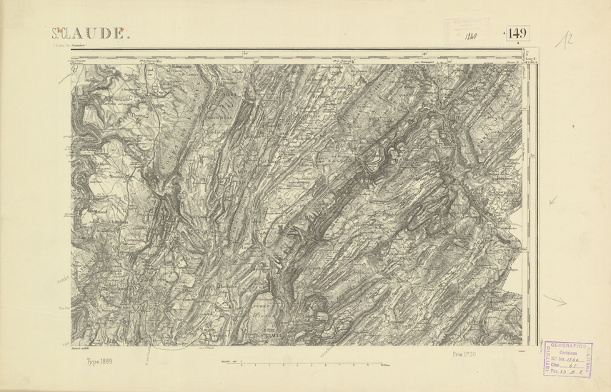 (N:22643) CARTE DE FRANCE - SAINT CLAUDE (B0018776) Carte e stampe antiche: riproduzione a colori su carta (formato A2)