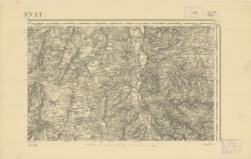 (N:22206) CARTE DE FRANCE - GANNAT (B0018806) Carte e stampe antiche: riproduzione a colori su carta (formato A2)