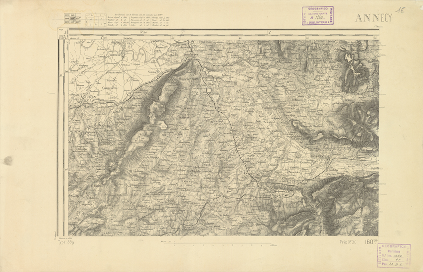 (N:22225) CARTE DE FRANCE - ANNECY (B0018820) Carte e stampe antiche: riproduzione a colori su carta (formato A2)
