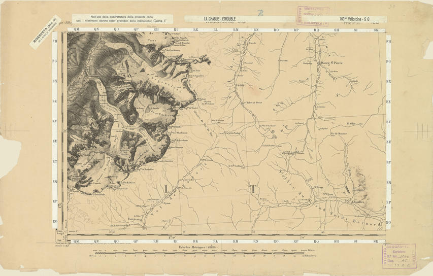 (N:22229) CARTE DE FRANCE - VALLORCINE S.O. (B0018824) Carte e stampe antiche: riproduzione a colori su carta (formato A2)