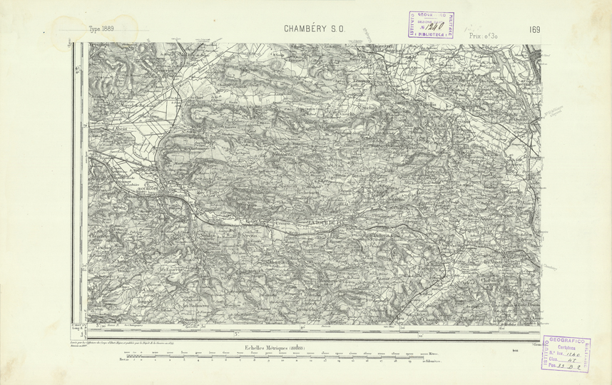 (N:22265) CARTE DE FRANCE - CHAMBERY S.O. (B0018860) Carte e stampe antiche: riproduzione a colori su carta (formato A2)