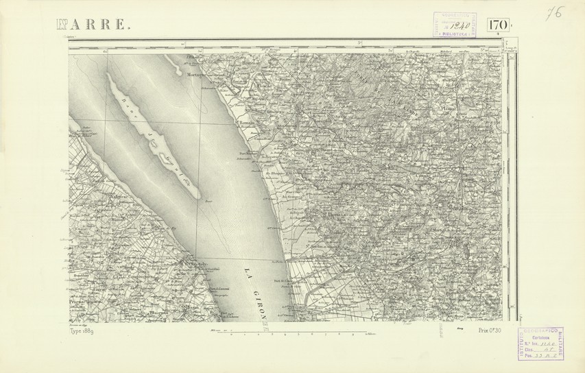 (N:22274) CARTE DE FRANCE - LESPARRE (B0018869) Carte e stampe antiche: riproduzione a colori su carta (formato A2)