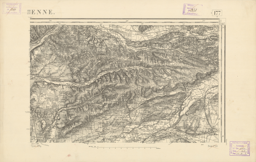 (N:22302) CARTE DE FRANCE - SAINT ETIENNE (B0018897) Carte e stampe antiche: riproduzione a colori su carta (formato A2)