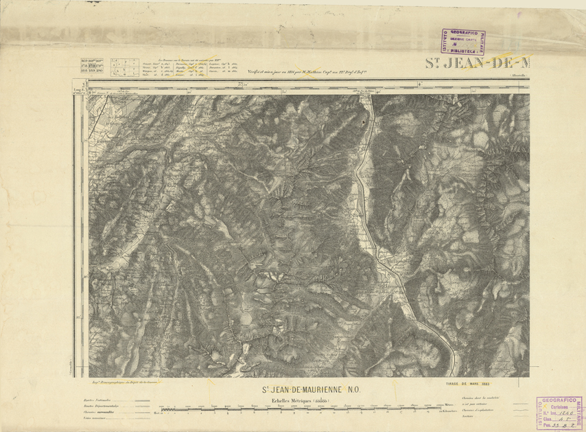 (N:22309) CARTE DE FRANCE - SAINT JEAN MAURIENNE N.O. (B0018904) Carte e stampe antiche: riproduzione a colori su carta (formato A2)