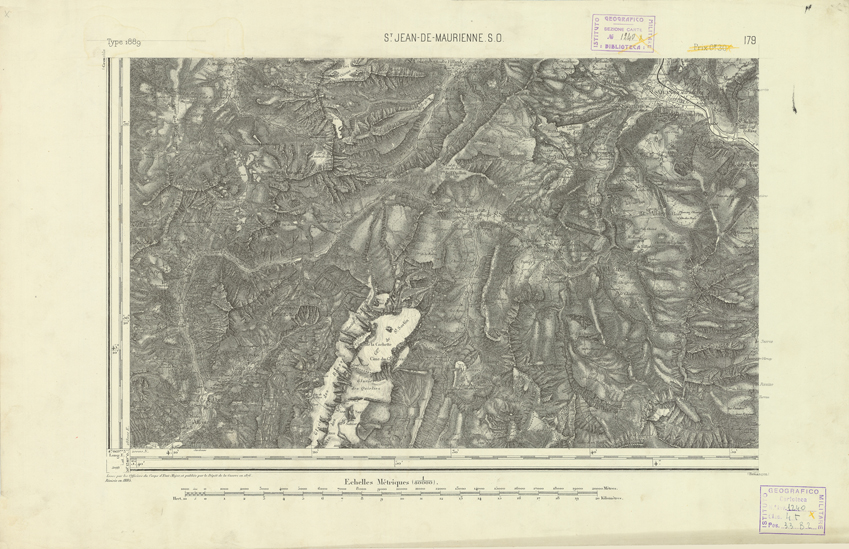 (N:22310) CARTE DE FRANCE - SAINT JEAN DE MAURIENNE S.O. (B0018905) Carte e stampe antiche: riproduzione a colori su carta (formato A2)
