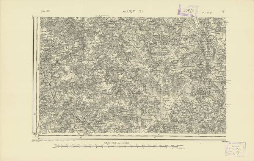 (N:22319) CARTE DE FRANCE - VALENCAY S.O. (B0018914) Carte e stampe antiche: riproduzione a colori su carta (formato A2)