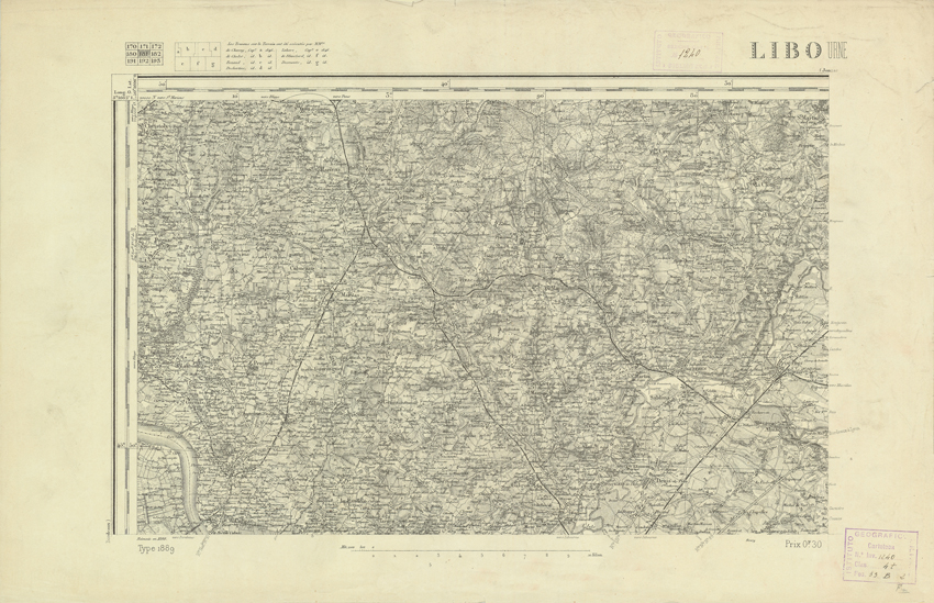 (N:22323) CARTE DE FRANCE - LIBOURNE (B0018918) Carte e stampe antiche: riproduzione a colori su carta (formato A2)