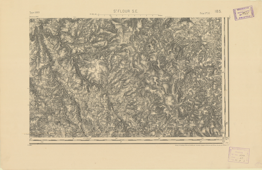 (N:22341) CARTE DE FRANCE - SAINT FLOUR S.E. (B0018936) Carte e stampe antiche: riproduzione a colori su carta (formato A2)
