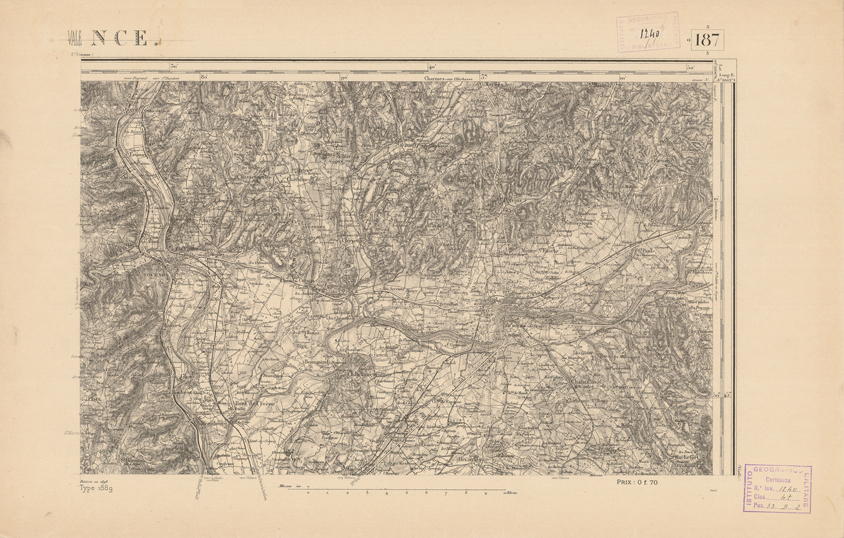 (N:22348) CARTE DE FRANCE - VALENCE (B0018943) Carte e stampe antiche: riproduzione a colori su carta (formato A2)