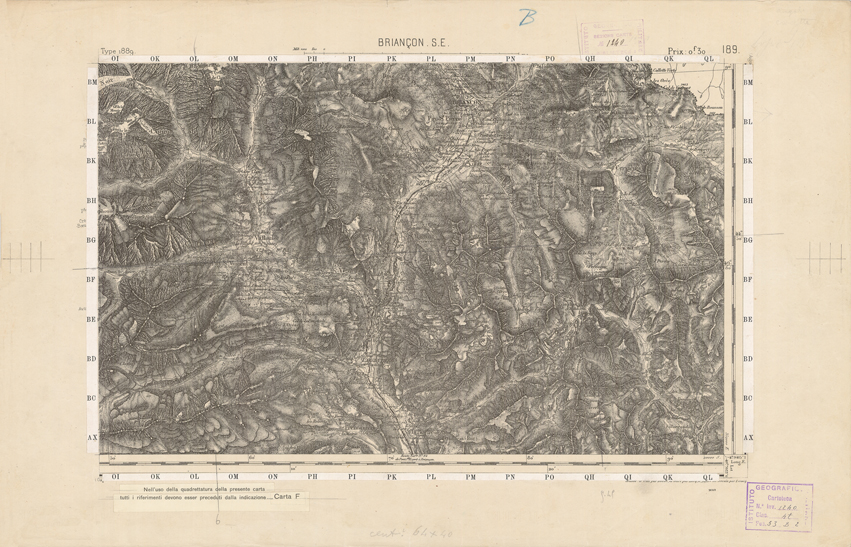 (N:22373) CARTE DE FRANCE - BRIANCON S.E. (B0018951) Carte e stampe antiche: riproduzione a colori su carta (formato A2)