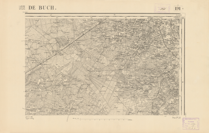 (N:22378) CARTE DE FRANCE - LA TESTE DE BUCH (B0018956) Carte e stampe antiche: riproduzione a colori su carta (formato A2)