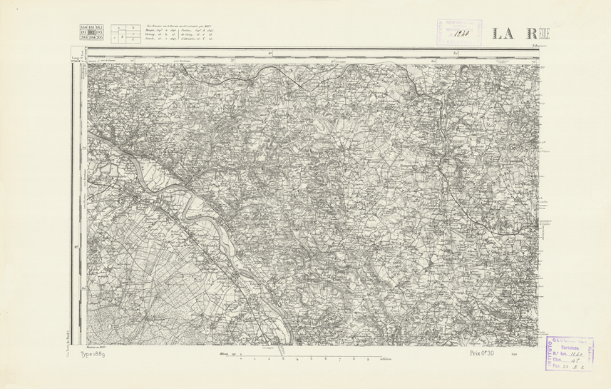 (N:22381) CARTE DE FRANCE - LA REOLE (B0018959) Carte e stampe antiche: riproduzione a colori su carta (formato A2)