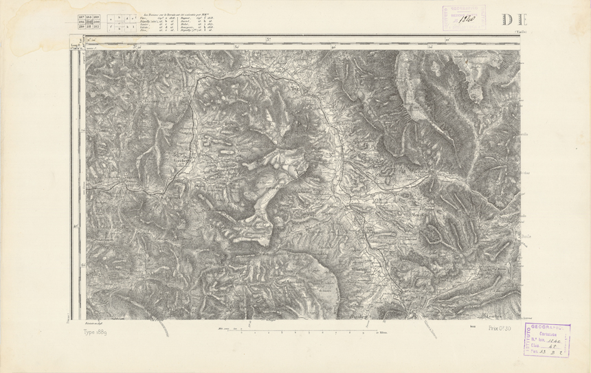 (N:22392) CARTE DE FRANCE - DIE (B0018987) Carte e stampe antiche: riproduzione a colori su carta (formato A2)