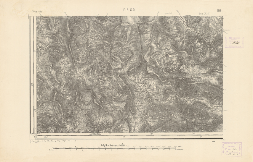 (N:22394) CARTE DE FRANCE - DIE S.O. (B0018989) Carte e stampe antiche: riproduzione a colori su carta (formato A2)