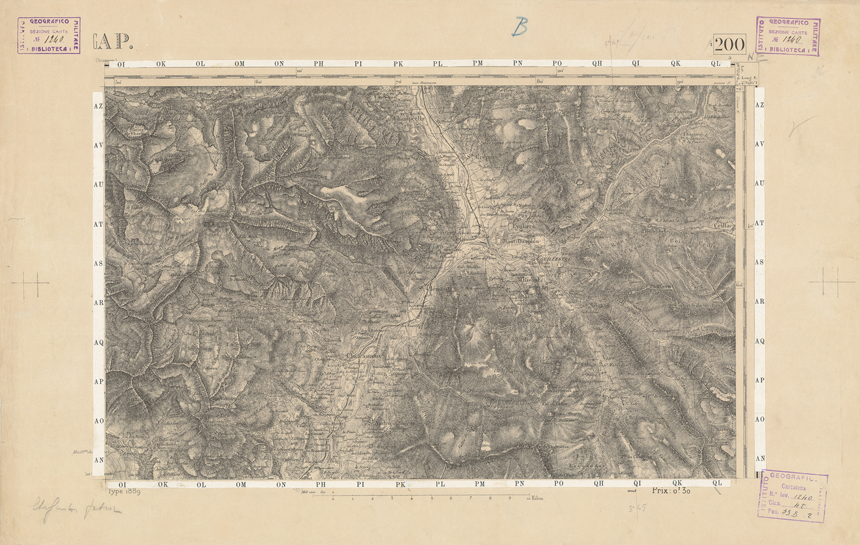 (N:22396) CARTE DE FRANCE - GAP (B0018991) Carte e stampe antiche: riproduzione a colori su carta (formato A2)