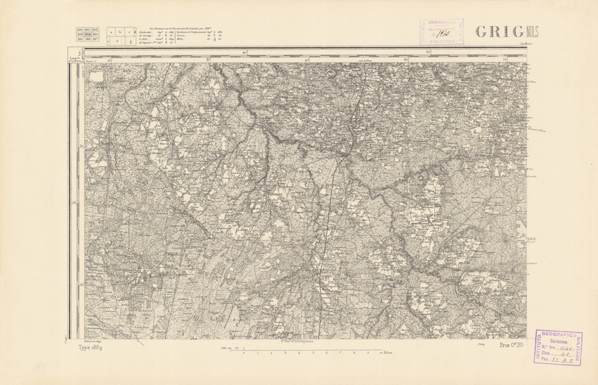 (N:22408) CARTE DE FRANCE - GRIGNOLS (B0019003) Carte e stampe antiche: riproduzione a colori su carta (formato A2)