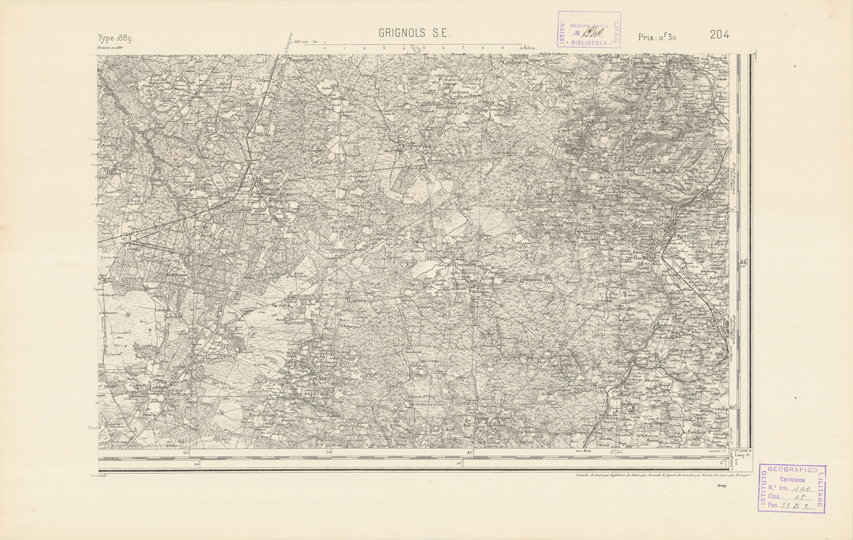 (N:22410) CARTE DE FRANCE - S.E. (B0019005) Carte e stampe antiche: riproduzione a colori su carta (formato A2)