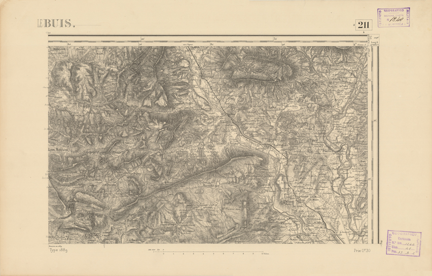 (N:22437) CARTE DE FRANCE - LE BUIS (B0019032) Carte e stampe antiche: riproduzione a colori su carta (formato A2)