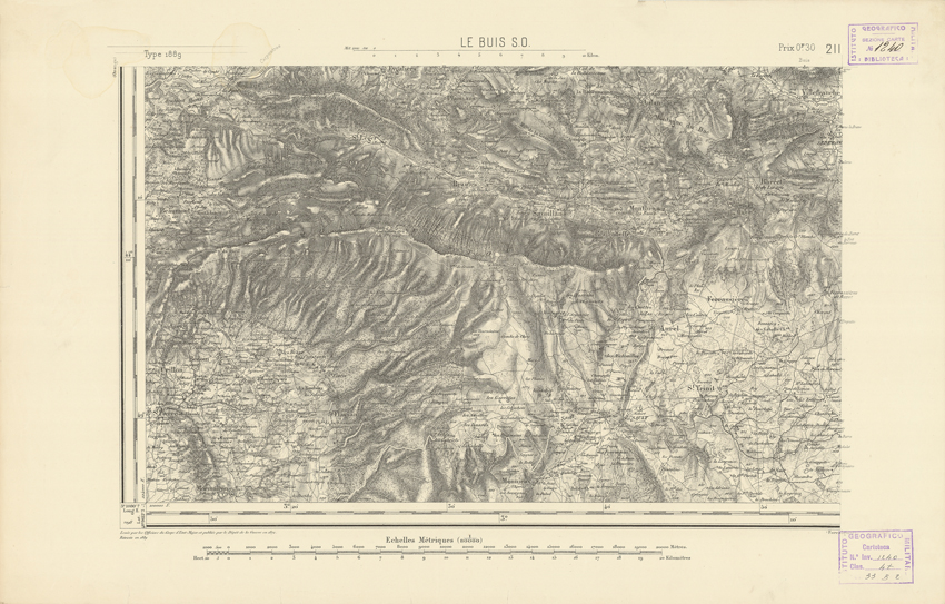 (N:22438) CARTE DE FRANCE - LE BUIS S.O. (B0019033) Carte e stampe antiche: riproduzione a colori su carta (formato A2)